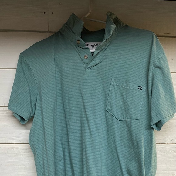 Billabong Other - BILLABONG SEA GREEN MEN MEDIUM POLO POCKET SHIRT NWOT EUC